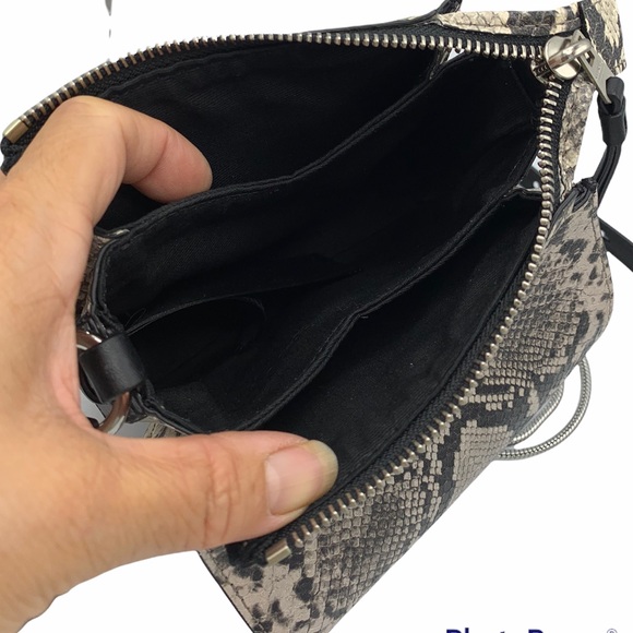 AllSaints Small Ely Leather Embossed Snakeskin Bag - Picture 6 of 15